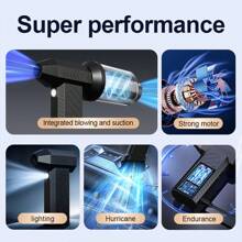 1PC Compressed Air Dust Collector -3 Adjustable 10000RPM, Portable Multi-Function Vacuum Cleaner, Can Be Used For Dust, Dust Blowing, Electric Air Dust Collector With LED Lights, Rechargeable Cordless Air Blower For Keyboard Electronic Equipment Cleaning. Replace The Compressed Air Tank