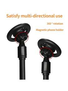 1pc Universal 360° Rotating Magnetic Mobile Phone Holder, Strong ABS Resin Slouchy Bracket, Suitable For Office Desk, Meeting Table, Car - Multi-Directional Chair Clamp Stand
