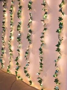 1pc 24LED 2.4M Blue+White Small Rose Vine String Light, For Balcony, Window, Bedroom, Dining Room, Garden Decor, Desktop, Romantic Decoration, All Seasons