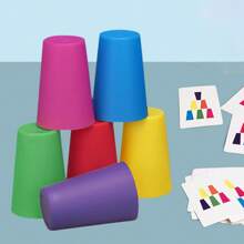 快速堆叠杯子游戏、彩虹堆叠杯子、经典配对杯子游戏、速度配对杯子游戏、家庭互动玩具 - 彩色 - 查看 7