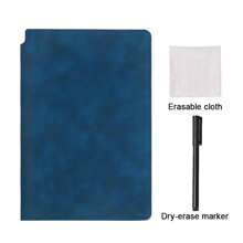 便携时尚 A5 可重复使用白板笔记本：每周计划本、仿皮便笺、免费白板笔和板擦布、学校用品、返校 - 彩色 - 查看 3