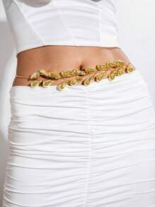 1 pièce Mode exagéré sexy CCB Chaîne de taille asymétrique goutte d'eau pour femmes, convient pour le festival de Ramadan, la fête de la plage, le cadeau
