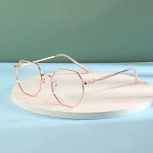 1 Pair Multi-Color Glasses, Luxury Polygon Frame With Clear Lens Computer Glasses For Summer Beach Vacation,Outdoor,Travel