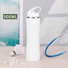 750ml (25oz) / 600ml tragbare 316 Edelstahl Vakuumisolierte Trinkflasche, mit Tragegriff, elegantes gebogenes Design, Trinkhalm-Schraubverschluss, geeignet für heiße und kalte Getränke, für Zuhause, Outdoor, Gym und Radfahren, Doppelwandiger Vakuumflasche