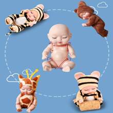 1pc 11cm Mini Plush Reborn Baby Doll, Role Play Stuffed Princess Doll With Movable Limbs, Changeable Clothes, Suitable For 0-3 Years Old Girls