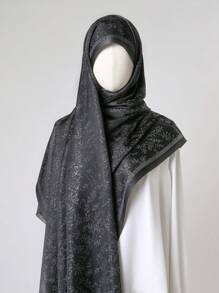 1pc Elegant Floral Print Headscarf/Hijab For Women, Versatile Lightweight Scarf Shawl, Suitable For All Seasons For Dress - Multicolor - View 22