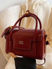 Neue Herbst- und Winter Handtasche in einfarbiger Nischenkonstruktion, modisches Buchstabendesign, vielseitig einsetzbare Umhängetasche, klassisches stimmungsvoller Design, verstellbarer Schultergurt, passend für Dates, Ausgehen, Einkaufen und den Pendlerverkehr. - Rot - Übersicht 6