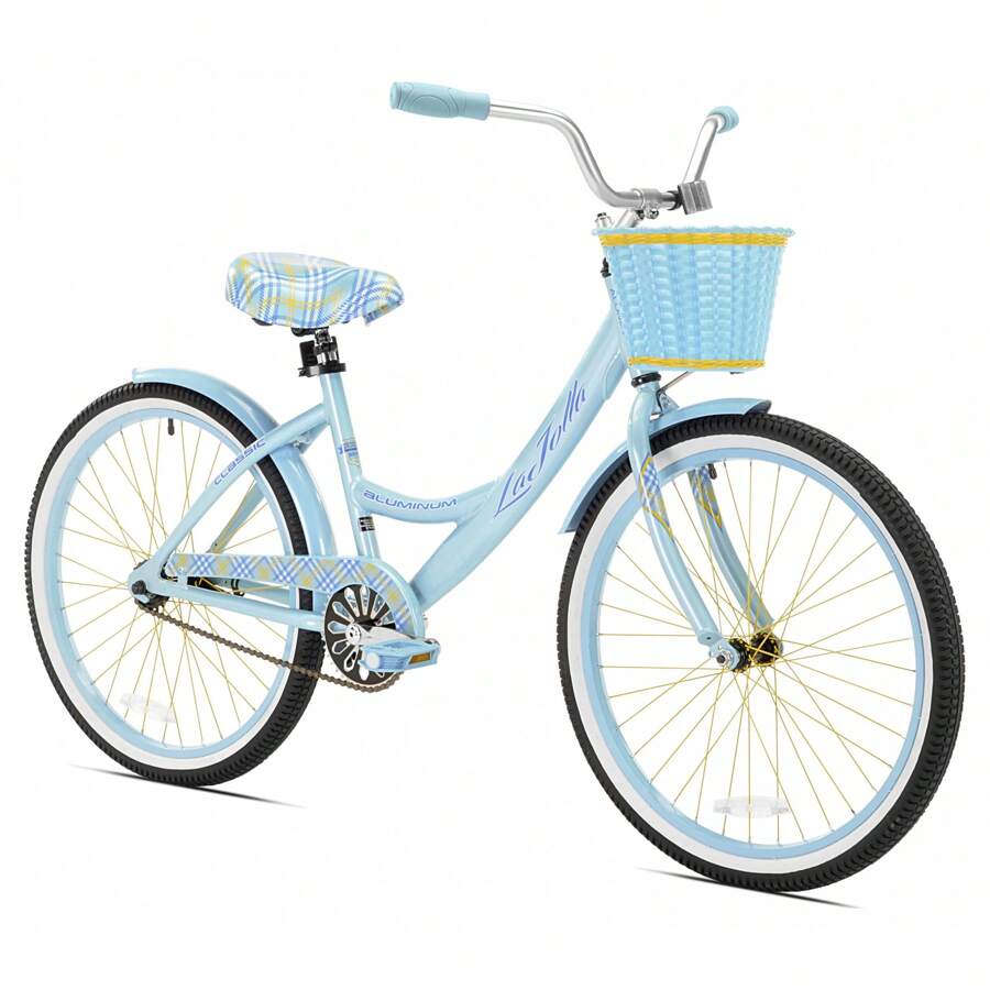 24"  La Jolla Girls Cruiser Bike, Teen Ages 13+, Light Blue - Blue and White - View 1