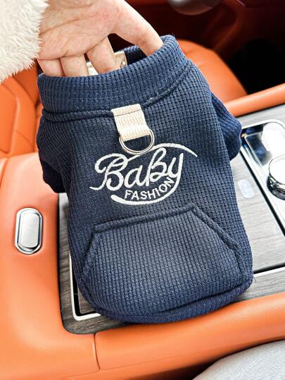 1 件宠物服装套装，适合小型犬和猫，时尚可爱的户外夹克 - 海军蓝