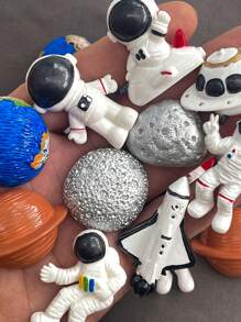 6pcs/Set Space Series Astronaut, Spaceship, Flying Saucer Refrigerator Magnets, Astronaut Creative Home Decor Magnets