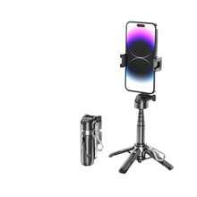 Newly Upgraded Design Mini Bluetooth Portable Telescopic Multifunctional Tripod Phone Selfie Stick For Summer Vacation, Travel, Outdoor Activities, Live Streaming, Stable Recording Vlogging Equipment