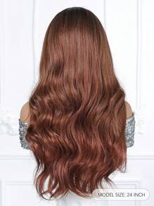 Comfortable, Natural And Stylish 24-Inch Women's Wig With Gradient Gradient Medium Split Long Curly Hair Synthetic Heat Resistant Fiber Perfect For Holiday Travel Family Party Role-Play Everyday Wear