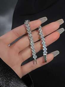 时尚锆石可调节罗马风格手链，奢华高端品质，个性化多功能饰品配件，全新设计