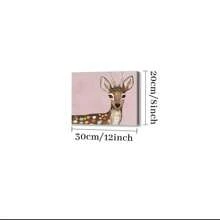 1 Pc Framed Pastel Watercolor Baby Forest Deer Fawn Nature Animals Illustrations Modern Wall Art Textured Canvas Poster Painting Wall Decor For Bedroom Living Room, Ready To Hang