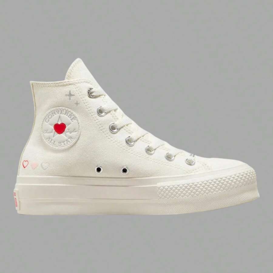 Tenis Converse Ctas Blanco/Corazones Para Mujer Casual - Blanco - Ver 1