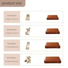 1pc Dog Leather Bed Mat, Filled With Polyester, No Assembly Required, Suitable For Multiple Dog Breeds, Also For Cats, Easy To Clean, Suitable For All Seasons