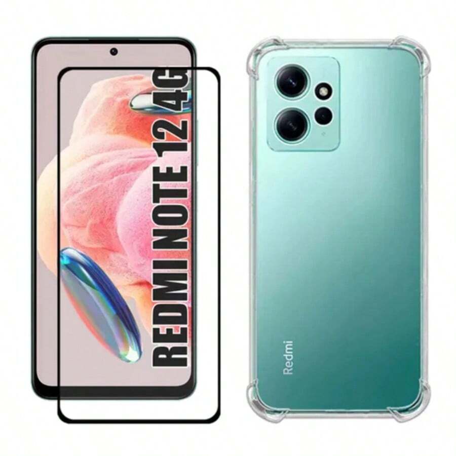 KIt Pelicula Vidro 3D Redmi Note 12 4G + Capa Capinha Anti Shock ...