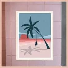 1pc Seaside Beach Scenery Surfing Coconut Trees Travel Posters Canvas Painting Wall Arts Home Decor No Frame