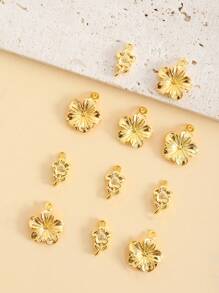 30PCS Plastic Ccb Deep Gold Lovely Flowers Sunflower Fashion Bracelet Necklace DIY Pendant - Yellow Gold - View 2