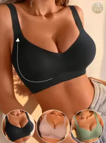 3pcs Soft Comfortable Wireless Bra