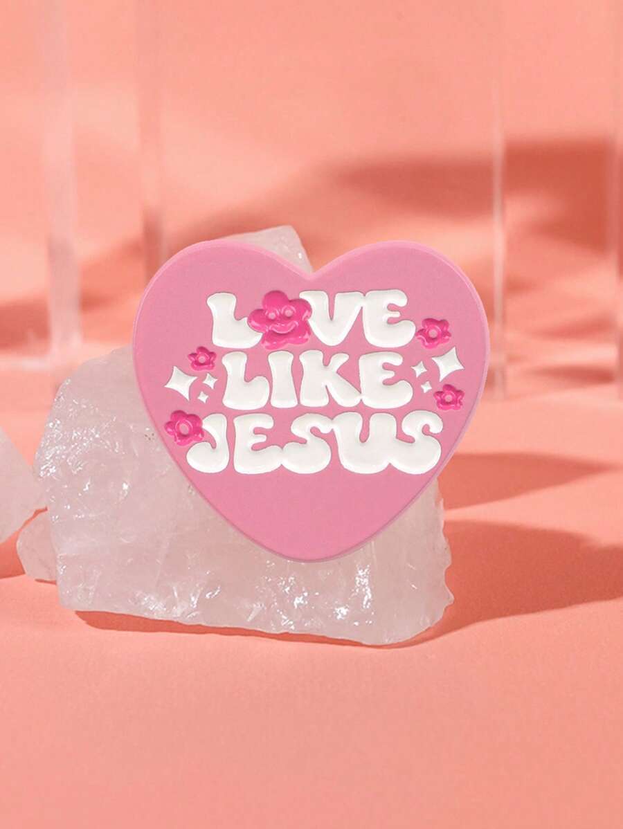 1PC LIKE JESUS Enamel Pin Pink Heart Brooch Pines Lapel Pins Badge On Backpack Clothing Accessories Fashion Jewelry Friends Gifts - Multicolor - View 1