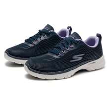 Skechers 女士 Go Walk 6 轻便透气休闲运动鞋 124554-NVLV - 黑色 - 查看 3