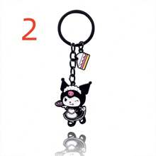 Sanrio 1 pièce Porte-clés métal figurine mignonne de l'animation Sanrio Kuromi, dessin animé japonais Magical Melody