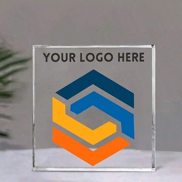 1 pieza de placa de acrílico personalizada - Personaliza con el logotipo o foto de tu empresa, decoración elegante para el escritorio de la oficina, regalo, favor de fiesta, obsequio de aniversario corporativo, decoración de escritorio