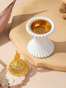 1 件装树脂香座，阿拉伯风格，带金盖香炉，装饰香座，适用于家庭、房间、派对和节日装饰 - 彩色 - 查看 10