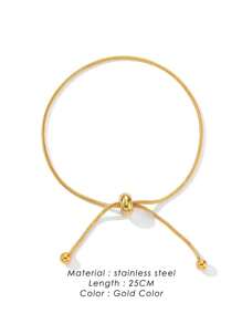 1 pieza Collar largo de diseño ajustable y versátil minimalista de acero inoxidable, adecuado para uso diario - Corredero - Ver 14