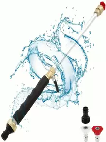 Heavy Duty Metal Pressure Washing Machine Rod With Universal Connector, Includes 2 Nozzles For Garden Hose, Multi-Purpose Sprayer For Automotive, Garden, Yard Cleaning And Agricultural Irrigation