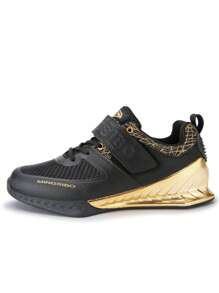 Men's Powerlifting Squat Shoes, Breathable Weightlifting Sneakers With Hook And Loop Strap, TPU & Rubber Sole For Stability, Indoor Gym Deadlift & Bench Press Training