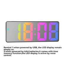1 pieza Reloj digital, NUEVA VERSIÓN Reloj despertador LED para el dormitorio, Reloj de escritorio electrónico con pantalla de temperatura, Control de voz, 12/24 h, Reloj pequeño para decoración de dormitorio (sin batería y adaptador), Decoración de dormitorio, Vuelta al cole, Decoración escolar, Regalo escolar