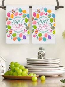 1 件彩色字母、鸡蛋、花卉图案、复活节元素洗碗布、柔软吸水手巾、厨房毛巾洗碗布套装、家纺、浴室用品、洗碗布、清洁布、桌面装饰、厨房必需品、家居装饰、乔迁礼物母亲节鲜花、给妈妈的个性化礼物、最后一分钟的礼物、母亲节创意、母亲节礼物、给妈妈的手工卡片、50 美元以下的最佳母亲节礼物夏季、假期 - 彩色 - 查看 6