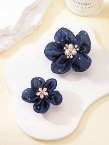 6 stuks/set meisjes kleurrijke camelia strass & parel haarspeldjes, schattige & modieuze studenten stijl haaraccessoires, geschikt voor terug naar school