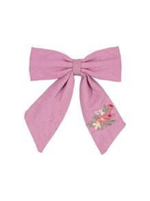1 pieza Pinza de pelo con lazo bordado personalizado para niñas, lazos de pelo bordados con nombre personalizado, pinza de pelo con lazo de flor bordado, adecuado para decoración diaria del cabello, regalo para niñas, multifuncional, ornamental, grabado, letra, elegante, lindo, colorido, kawaii, adorable, casual, único, personalizado, regalos para bebés, lindos, familia, amigos, hija, hijo, ella, para el Día del Niño, vacaciones de primavera