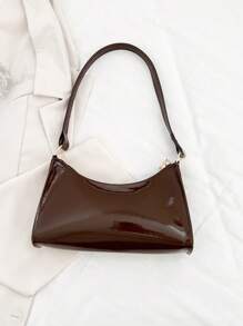 Solid Color Embossed Geometric Shoulder Bag, Zipper Underarm Women's Shoulder Bag, Fashion Retro Zipper Bag, Casual Waterproof Handbag For Teen Girls, Women, College Students, Rookies & White-Collar Workers, Perfect For Office, Work, Business, Commute, Best Work Bag For Women, Vintage Bag For Women