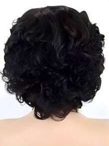 8-calowa krótka peruka Bob Curly z grzywką, peruka z ludzkich włosów Pixie Cut, sprężyste , do noszenia przez kobiety, brazylijskie włosy, bez koronki, peruka z przodu wykonana maszynowo, 8 cali