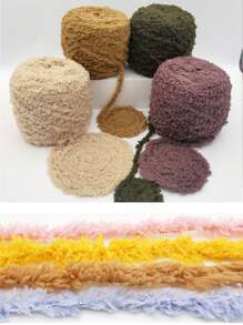 1 件 100 克珊瑚绒纱蓬松纱柔软雪尼尔纱珊瑚绒毛巾线用于围巾毛巾娃娃毛衣针织钩针纱手工 DIY 材料钩针爱好者、母亲节礼物、生日装饰