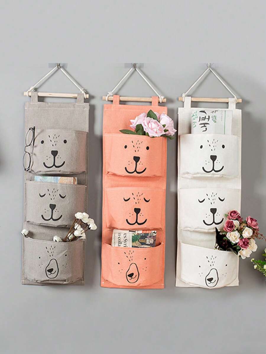1pc Baby Crib Head Wall-Mounted Storage Bag, Children Room Door Back Hanging Style Toy Organizer Bag, Baby Accessories Wall Hanging Bag - Hook Not Included