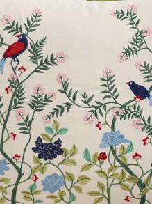 1 Vỏ gối họa tiết hoa và cỏ có thêu vải - Nhiều màu - Xem 11