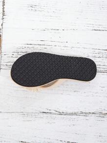 Giày đế bằng mùa hè in hoa thời trang nữ màu trắng, dép xăng đan đi biển thông thường - Màu be - Xem 5
