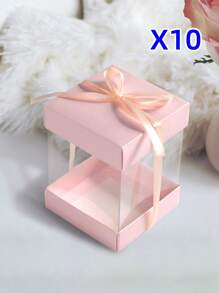Sets de 5/10/20/30 cajas de almacenamiento y embalaje de regalo, cajas de regalo transparentes rosas de cuatro lados, para joyas, pulseras, anillos, figuras, adecuadas para el Día de San Valentín, Día de la Madre, Boda, Navidad, Acción de Gracias y todas las estaciones