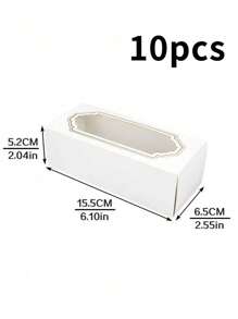 10pcs/20pcs Rectangular Window Macaron Boxes, Bread Boxes, Dessert Boxes, Donut Boxes, Chocolate Boxes, Candy Gift Boxes - Paper - View 17