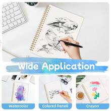 30 Sheets Watercolor Sketchbook 5.5 X 8.5 Inch, Watercolor Paper Cold Press (140lb/300gsm), Spiral Bound Water Color Pad For Adults , Mixed Media, Markers And Art Journaling,Mother's Day,Mom's Gift - Blue - View 4
