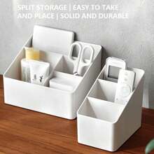 1 件桌面收纳盒，适用于办公室或客厅文具、配件和遥控器的整理托盘