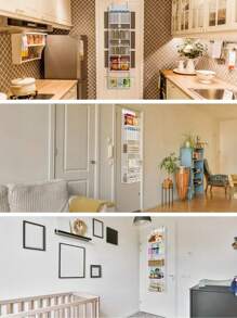 1 件简单创意门上储物袋，可折叠便携式衣柜/橱柜/包/配件收纳袋，多隔层面料防尘衣柜挂袋，适用于沐浴用品、卧室收纳、食品和衣物收纳