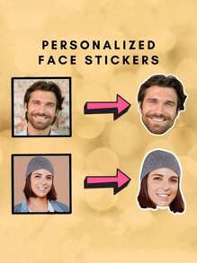 1~100Pcs Custom Facial Stickers In Multiple Sizes, Customized Photo Stickers, Personalized Stickers, Custom Logo Stickers, Children's Birthday Party Photo Stickers, Party Sponsorship Stylish, Ideal Gifts For Him, Ideal Gifts For Her, Boyfriend, Girlfriend, Dad, Mom, Family, Friends, Son, Daughter, School Students, Office, Tea Room, School, Home, Home Refresh