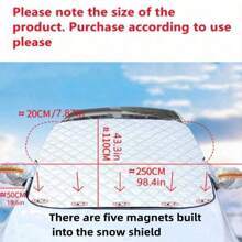 Magnetic Car Windshield Sun Shade, Sunscreen Cover With Rearview Mirror Protector - Fits For SUV And CRV, Blocks Sun In Summer, Frost Guard In Winter