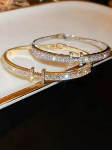 闪亮优雅时尚女士不锈钢方晶锆石手链套装，适合庆典、派对、日常佩戴以及作为礼物赠送朋友 - 彩色 - 查看 2